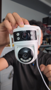 YOOSEE Q6S AI Dual Lens CCTV Camera 4MP HD 2.4GHz & 5GHz WiFi with 6 Free AI Functions Night Vision Two Way Audio IP66 Waterproof Outdoor IP Camera