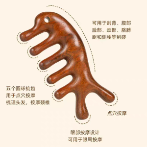 Thảm Cọ Massage Hình Thỏ Bằng Gỗ Đàn Hương Cầm Tay Du Lịch Di Động Nâng Da Mặt Mũi Mắt Xương Đòn