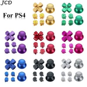 JCD | Nắp Đậy Ngón Tay Cái Bằng Kim Loại JCD Cho Bộ Điều Khiển PS4 Pro Slim Nút ABXY Bằng Nhôm Và Cần Điều Khiển Bộ Thay Thế Phím D-Pad Chrome