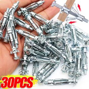 น็อตสกรูขยาย30ชิ้นปลั๊กยึดผนังกลวงสำหรับสกรูขยายเพดานแผ่นยิปซัมกลีบดอกตอกหมุดล็อคกลอน