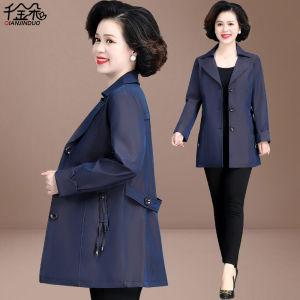 Áo Khoác Thu Dài Vừa Phải Thời Trang Cho Phụ Nữ Trung Niên Cao Cấp Áo Khoác Gió Cho Bà Mẹ Trung Niên Áo Khoác Ngoài Thường Ngày