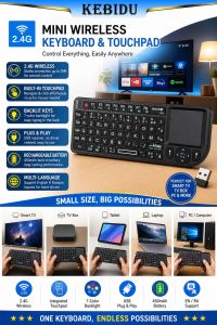 KEBIDU Wireless Keyboard Air Mouse 2.4G RF Handheld Touchpad For PC Notebook Gaming Phone Smart Television Box