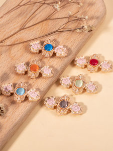 กระดุมโลหะแบบจีนโบราณพร้อมกระดุมหัวแมว กระดุมหัวแมวดอกบัว กระดุมแบบม้าลาย กระดุมไหล่เมฆ อุปกรณ์เย็บปะติดปะต่อ DIY