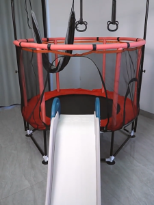 แทรมโพรีนเด็ก 1.4เมตร ออกกำลังกาย ที่กระโดดสำหรับเด็ก มีตาข่ายกันตก ของใช้เด็ก
