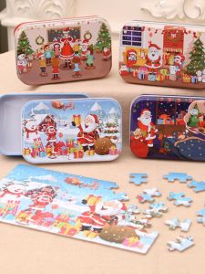 Christmas Wooden DIY Small Gift Kids Handmade Santa Claus Puzzle Kindergarten Gifts Prize