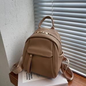 Fashionable Soft Leather Mini Backpack Womens 2023 New Style Versatile Personality PU Shell Shaped Commuter Style Pure Color