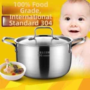 ZHENTAIYUAN | Thickened Stainless Steel Soup Pot Multi-layer Reinforced Bottom