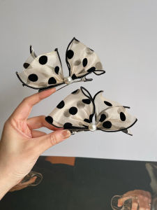 Princess Style Pearl Polka Dot Hair Clip Sweet Cute Fairy Tale Edge Hair Accessories Korean Style Silk Material Fresh out
