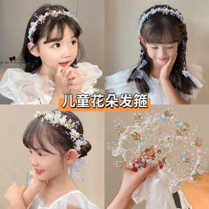 Princess Style Pearl Hairband Womens New 2025 Silk Ribbon Flower Ring Headwear Childrens Fashion Jewelry Accessories