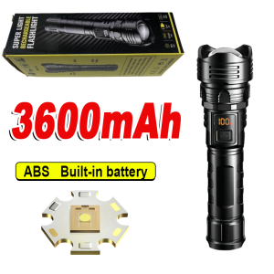 2025 16000mAh Super Big Flashlight USB Rechargeable 8000M Ultra Bright LED FlashLight Work Lamp Zoom Outdoor Camping Lantern