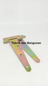 Engsel Gudang T 12" Galvanis Chrome Kuningan