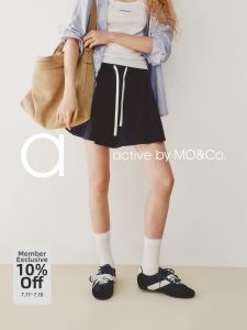 MO&Co. | Sporty Long Pile Cotton Skirt Shorts