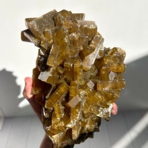1PC หายาก Golden Barite บน Fluorite-คริสตัลคุณภาพสูงรูปร่างไม่สม่ําเสมอคริสตัลตกแต่งเหมาะสําหรับ Home
