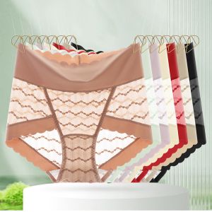 Big Red Womens Poly Lactic Acid Tummy Tuck Triangle High Waist No Trace Hip Lifting Bottom Panties 蕾丝舒适内裤