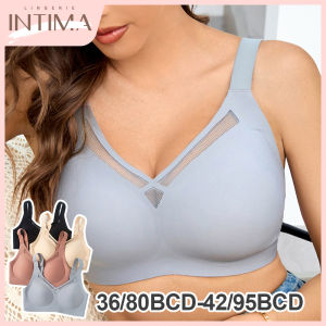 INTIMA Plus size Seamless Bra for Women Comfortable Wireless Underwear Lightly Lined Bralette with Removable Pad Full Cup Lingerie 36/80-42/95BCD