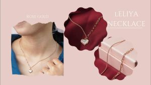 DAVINA Ladies Leliya Necklace Rose Gold Color Sterling Silver 925 - Kalung Wanita Perak S925