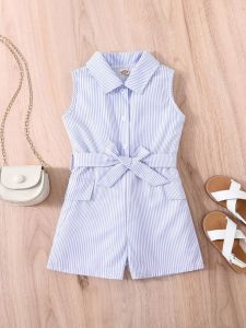 Jumpsuit Anak Perempuan Motif Garis untuk Usia 1-8 Tahun - Baju Anak Perempuan Trendi