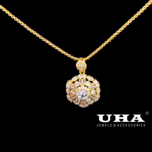 M1765 Mặt và dây chuyền nữ đính đá CZ sáng lấp lánh UHA