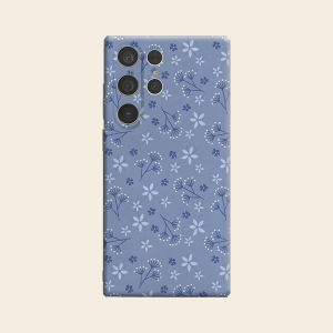 Blue Floral Luxury Fashion Full Lens Protective Case for Samsung Galaxy S26 S25 S24 A56 A36 Plus Ultra