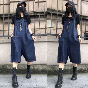 High Waist Thin Denim Overalls Casual Wide Leg Jeans Womens plus Size Summer Fashion New Arrival Five Shorts Length