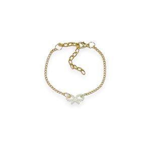 Sadie Bow Pearl Chain Bracelet Gelang Rantai Charm Pita Ribbon Mutiara Ala Korea