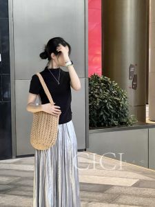 Túi Đeo Vai Dệt Kim Cotton Đa Năng CiCi Túi Đeo Vai Đơn Mùa Hè 2024 Túi Đeo Vai Đơn Giản Phong Cách Nhật Bản Túi Đeo Vai Thường Ngày