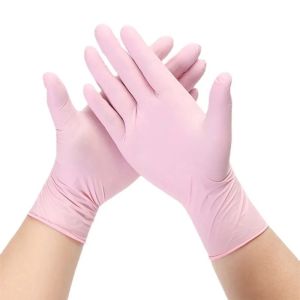 Pink Nitrile Disposable Gloves for Household Cleaning Working Kitchen Gardening Dishwashing Latex Free Nail Salon Tattoo Gloves