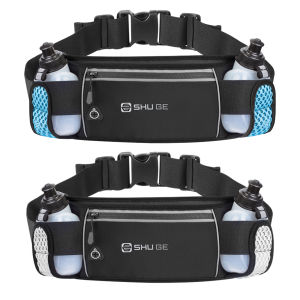 Running Belt with Bottles Fanny Pack with Adjustable Strap Waist Bag for Running Hiking Walking Cycling