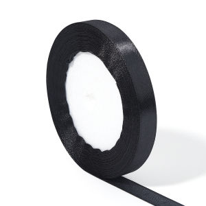 Ruy Băng Satin Đen 25 Thước Nhiều Kích Cỡ Khác Nhau 1/1.2/1.5/2/2.5/3.8cm Dùng Cho Đám Cưới Tiệc Tùng Giáng Sinh Tự Làm Gói Quà Trang Trí Bó Hoa