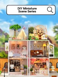 [Ready Stock][Scene Series] DIY Dollhouse Miniature Kit Miniature Furniture with Dust Cover LED Light Wooden Mini House Mini Shop Cafe Bakery Cute Cheap Decoration Birthday Gift Door Gift Puzzle Handcrafted Handmade Educational Toys for Kids Girls Boys