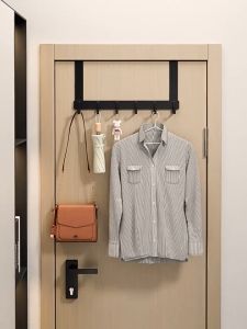 Nail Free Door Hanger Hook Bedroom Aluminum Hook Wall Hook Bathroom Door Rear Hanger Clothes Hanging
