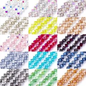 4-8mm Cube Crystal Glass Beads for Jewelry Making Faceted Square Crystal Glass Beads for Bracelet Earring Necklace DIY Craft