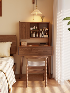DONGMU | Solid Wood Dressing Table with Hidden Mirror Small Space Saving Simple Design