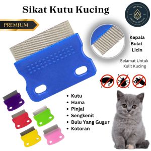 Sikat Kutu Kucing Rapat Besi Sisir Cat Lice Comb Flea Tick Pin Comb 猫梳子跳蚤