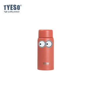 TYESO | Tyeso 150ml Pocket Insulated Water Bottle Stainless Steel Compact Slim Design Aesthetic Appeal Cute Eye Sticker for Work Office