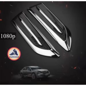 (ch1230x)สคูปบังโคลนด้านข้างรถ  สติ๊กเกอร์แต่งติดรถ  สคูปช่องระบายอากาศ  บังโคลนตกแต่งโครเมี่ยม