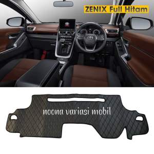 Alas Karpet Cover Dashboard mobil bahan kulit khusus Innova Zenix full hitam