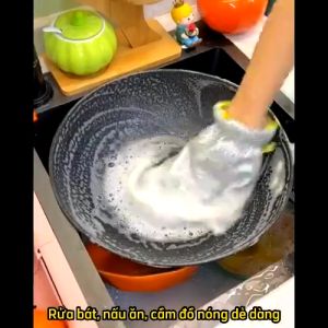 Set 1 Đôi Găng Tay Dây Thép Rửa Chén Chống Nước Bền Bỉ Cách Nhiệt Dày Dặn Dùng Cho Nhà Bếp Loại Bỏ Rỉ Sét Vết Bẩn-HAUSE