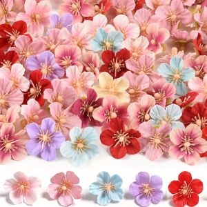30/50/100Pcs Artificial Flowers Head 2.5CM Fake Flowers for Home Decor Wedding Decoration DIY Handmade Garland Gifts Accessories