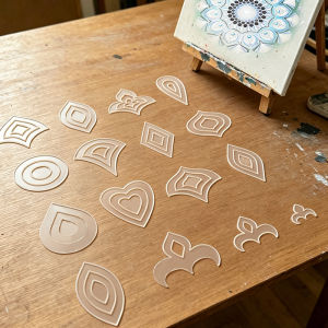 YOMDID 42pcs Transparent PET Mandala Template Set DIY Art Craft Stencil With 14 Basic Pattern 3 Sizes Perfect For Dot Painting
