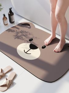 ZHUYUEGE | Cartoon Bear Diatomite Absorbent Non-slip Bath Mat