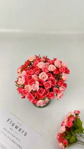 Rose Mini Classic Cabang 7 - Bunga Flowers Kamelia Mawar Kecil Sutra Artificial untuk Hiasan Kantor Ruang Tamu Cafe Rumah dan Dekorasi Pernikahan Wedding Pelaminan Murah Artifisial Import Berkualitas Premium
