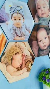 Cetak Foto Hexagonal MDF 20cm – Hiasan Dinding Aesthetic – Wall Decor Custom – Tanpa Paku – Glossy Laminasi