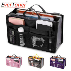 EverToner กระเป๋าถือจัดระเบียบเดินทางไน ราคาลอนกระเป๋าสอดผู้หญิงซับในกระเป๋ากว้างผู้หญิงกระเป๋าถือ โท้ทแต่งหน้า Tas Kosmetik ผู้หญิง