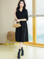 Polo Neck Loose Oversized Sweater Dress. 
