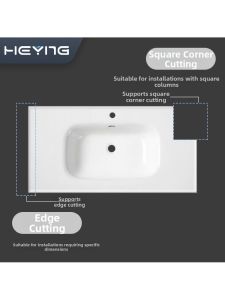 Integrated Ceramic Sink With Beveled Edge
