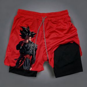 Bandai | Dragon Ball Summer Son Goku Mens Bot Fitness 2026 Double-Layer Replica Two-Piece Loose-Fit Training Running Shorts Casual Pants
