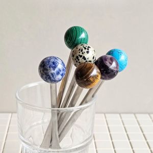 Thìa Dâu Tằm Đá Nguyên Khối Bằng Thép Không Gỉ 304 Cầm Tay Dài Dùng Tại Nhà Sáng Tạo Thìa Đánh Cà Phê Cao Cấp