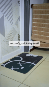 【Product Lab】SG Ready Stock Soft Diatomite Bathroom Mat Super Absorbent Quick Dry Anti-Slip Floor Rug for Home Easy Clean