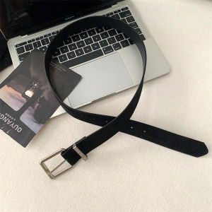 Korean Style Suede Belt Womens Solid Color Simple Match Skirt Jeans Belt Accessory Versatile Trendy Casual Alloy Buckle